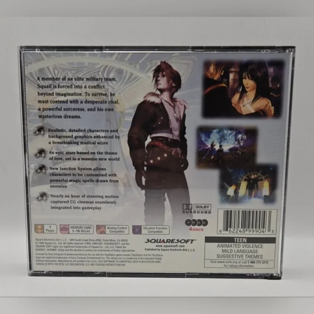 Final Fantasy VIII (Sony PlayStation 1, 1999) – Complete 4-Disc Set with Manual
